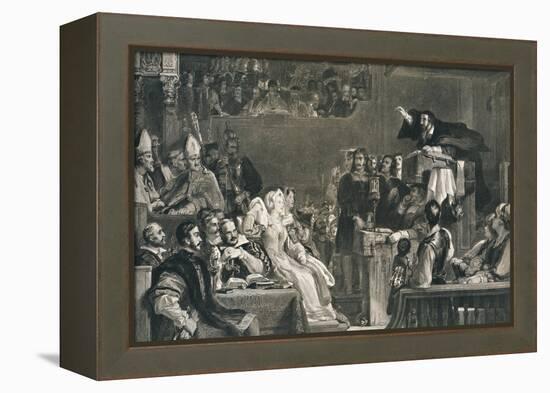 'John Knox Preaching before the Lords of the Congregation, 10 June 1559', c1827, (1912)-David Wilkie-Framed Premier Image Canvas