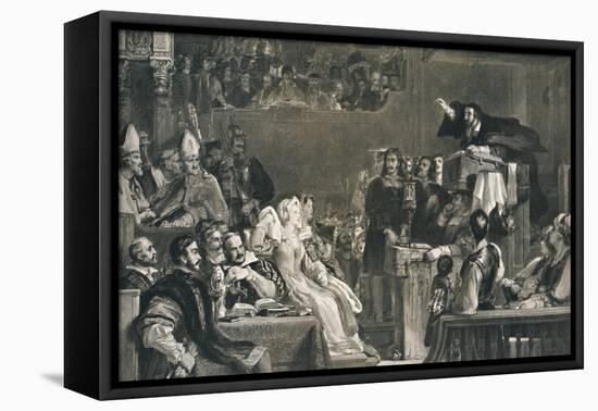 'John Knox Preaching before the Lords of the Congregation, 10 June 1559', c1827, (1912)-David Wilkie-Framed Premier Image Canvas