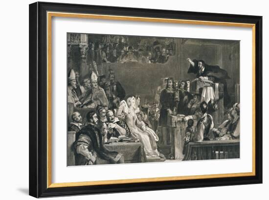 'John Knox Preaching before the Lords of the Congregation, 10 June 1559', c1827, (1912)-David Wilkie-Framed Giclee Print