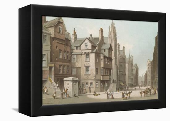 John Knox's House and Canongate - Edinburgh-English School-Framed Premier Image Canvas