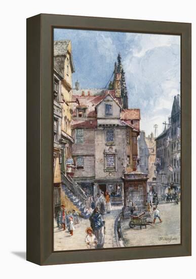 John Knox's House, High Street-John Fulleylove-Framed Premier Image Canvas