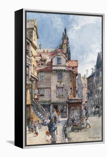 John Knox's House, High Street-John Fulleylove-Framed Premier Image Canvas