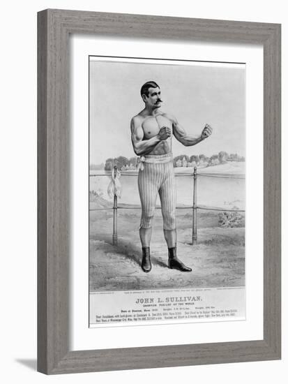 John L Sullivan (1858-1918)-Currier & Ives-Framed Giclee Print