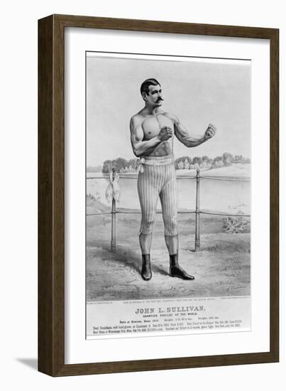 John L Sullivan (1858-1918)-Currier & Ives-Framed Giclee Print