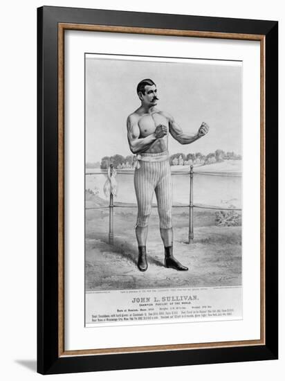 John L Sullivan (1858-1918)-Currier & Ives-Framed Giclee Print