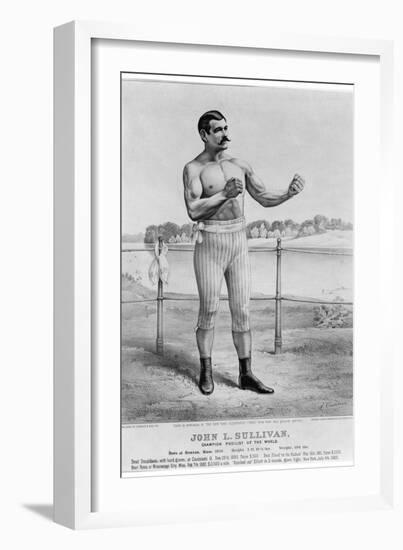 John L Sullivan (1858-1918)-Currier & Ives-Framed Giclee Print