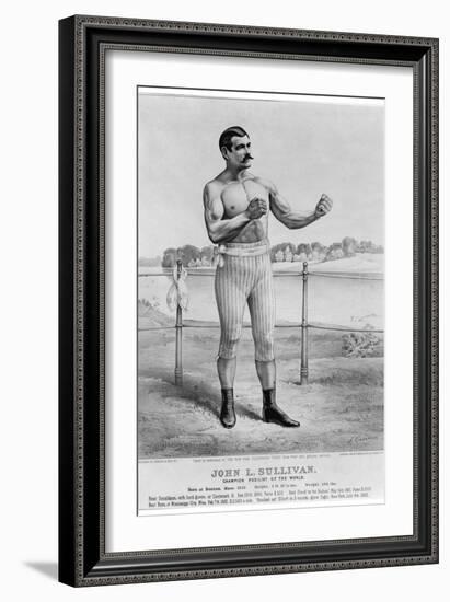 John L Sullivan (1858-1918)-Currier & Ives-Framed Giclee Print