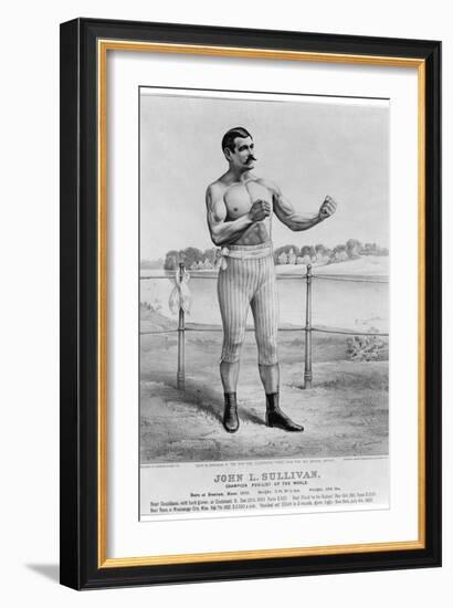 John L Sullivan (1858-1918)-Currier & Ives-Framed Giclee Print