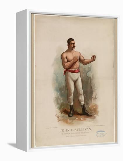 John L. Sullivan, Champion Pugilist of the World, C. 1883 (Chromolithograph)-Edward Windsor Kemble-Framed Premier Image Canvas