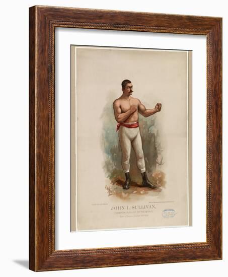 John L. Sullivan, Champion Pugilist of the World, C. 1883 (Chromolithograph)-Edward Windsor Kemble-Framed Giclee Print