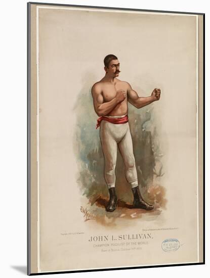 John L. Sullivan, Champion Pugilist of the World, C. 1883 (Chromolithograph)-Edward Windsor Kemble-Mounted Giclee Print