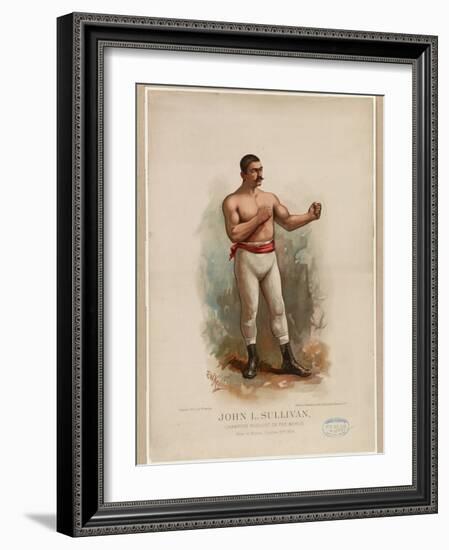 John L. Sullivan, Champion Pugilist of the World, C. 1883 (Chromolithograph)-Edward Windsor Kemble-Framed Giclee Print