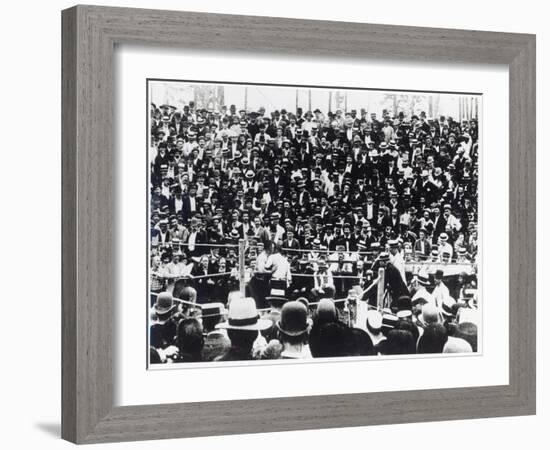 John L. Sullivan V. Jake Kilrain at Richburg, Mississippi on 18th July, 1889-American Photographer-Framed Giclee Print