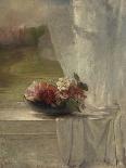 Flowers on a Window Ledge, by John La Farge, 1861, American impressionist painting,-John La Farge-Art Print