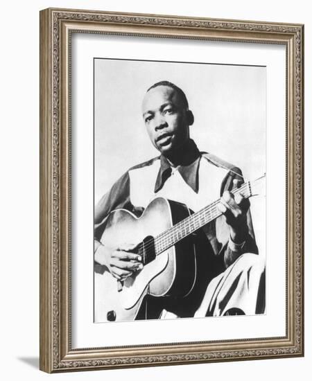 John Lee Hooker (1917-2001) American Blues Guitarist Here in 1947-null-Framed Photo