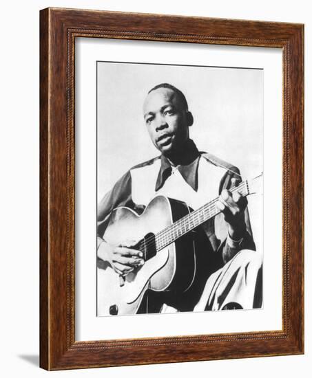 John Lee Hooker (1917-2001) American Blues Guitarist Here in 1947-null-Framed Photo