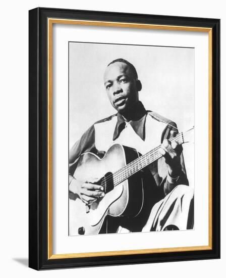 John Lee Hooker (1917-2001) American Blues Guitarist Here in 1947-null-Framed Photo