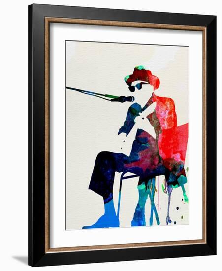 John Lee Hooker Watercolor-Lora Feldman-Framed Art Print