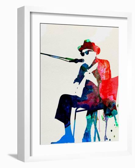 John Lee Hooker Watercolor-Lora Feldman-Framed Art Print