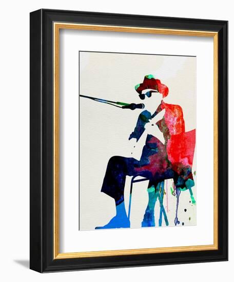 John Lee Hooker Watercolor-Lora Feldman-Framed Premium Giclee Print