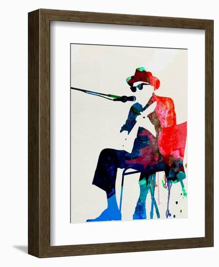 John Lee Hooker Watercolor-Lora Feldman-Framed Art Print