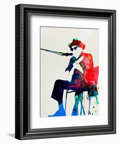 John Lee Hooker Watercolor-Lora Feldman-Framed Art Print