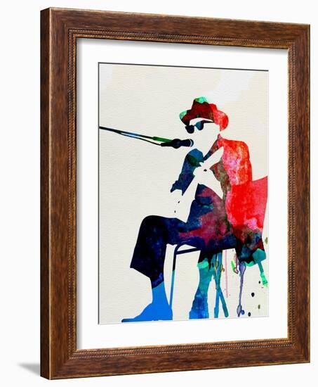 John Lee Hooker Watercolor-Lora Feldman-Framed Art Print