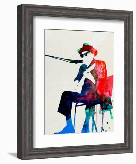 John Lee Hooker Watercolor-Lora Feldman-Framed Art Print