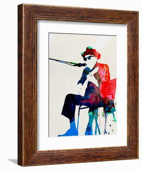 John Lee Hooker Watercolor-Lora Feldman-Framed Art Print