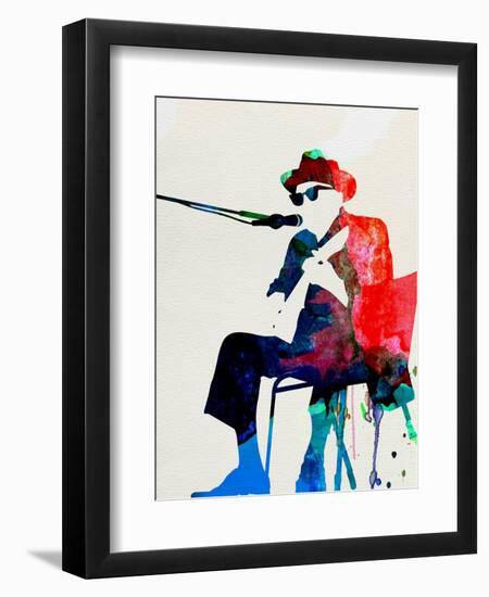 John Lee Hooker Watercolor-Lora Feldman-Framed Art Print