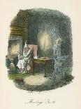 Scrooge Receives a Visit from the Ghost of Jacob Marley His Former Business Partner-John Leech-Photographic Print