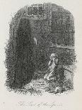 Scrooge is Shown His Tomb Stone by the Last Spirit-John Leech-Art Print
