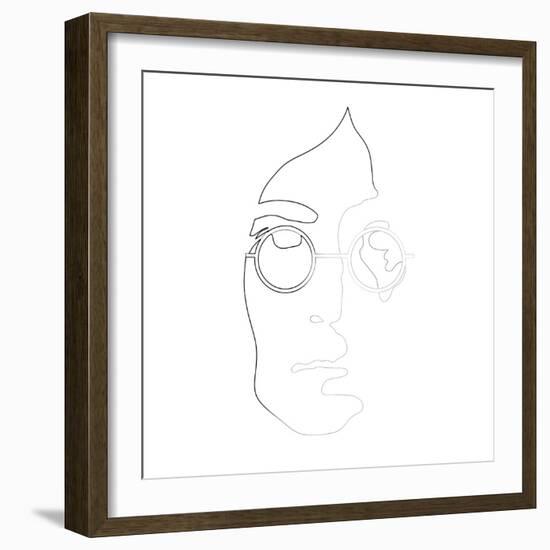 John Lennon Line Drawing-Logan Huxley-Framed Premium Giclee Print