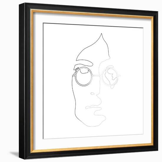 John Lennon Line Drawing-Logan Huxley-Framed Premium Giclee Print