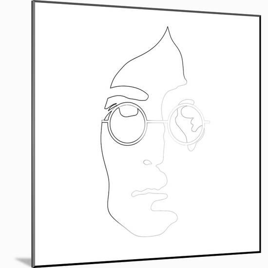 John Lennon Line Drawing-Logan Huxley-Mounted Art Print