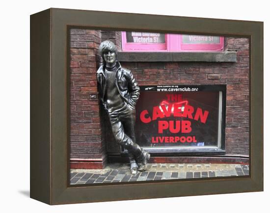 John Lennon Sculpture, Mathew Street, Liverpool, Merseyside, England, United Kingdom, Europe-Wendy Connett-Framed Premier Image Canvas