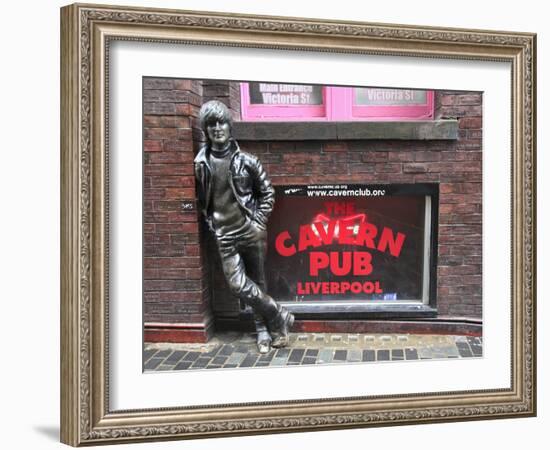 John Lennon Sculpture, Mathew Street, Liverpool, Merseyside, England, United Kingdom, Europe-Wendy Connett-Framed Photographic Print