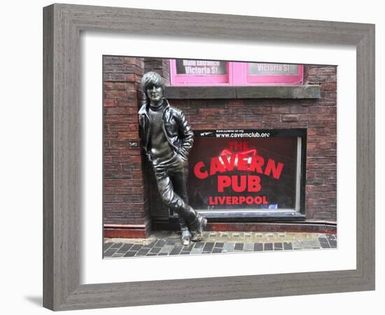 John Lennon Sculpture, Mathew Street, Liverpool, Merseyside, England, United Kingdom, Europe-Wendy Connett-Framed Photographic Print