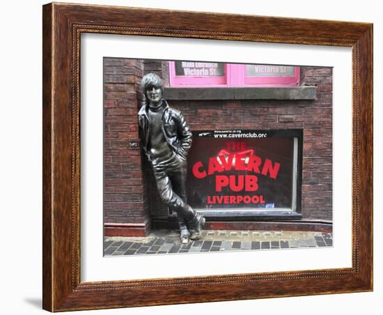 John Lennon Sculpture, Mathew Street, Liverpool, Merseyside, England, United Kingdom, Europe-Wendy Connett-Framed Photographic Print