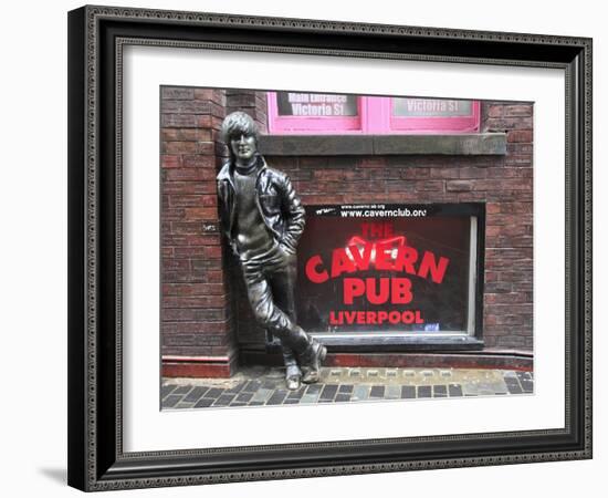 John Lennon Sculpture, Mathew Street, Liverpool, Merseyside, England, United Kingdom, Europe-Wendy Connett-Framed Photographic Print