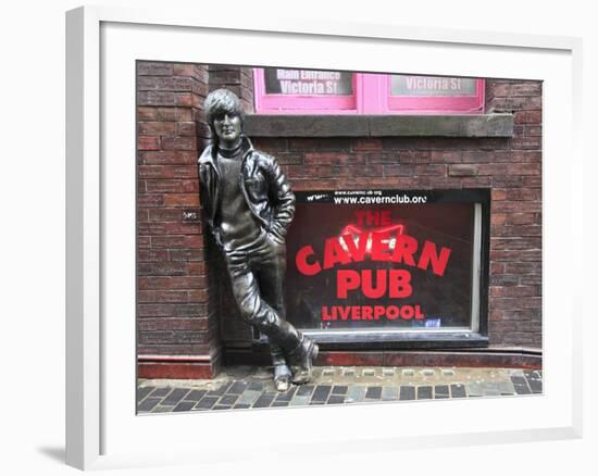 John Lennon Sculpture, Mathew Street, Liverpool, Merseyside, England, United Kingdom, Europe-Wendy Connett-Framed Photographic Print