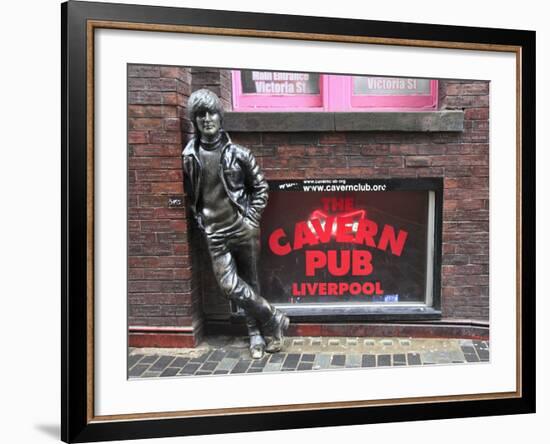 John Lennon Sculpture, Mathew Street, Liverpool, Merseyside, England, United Kingdom, Europe-Wendy Connett-Framed Photographic Print