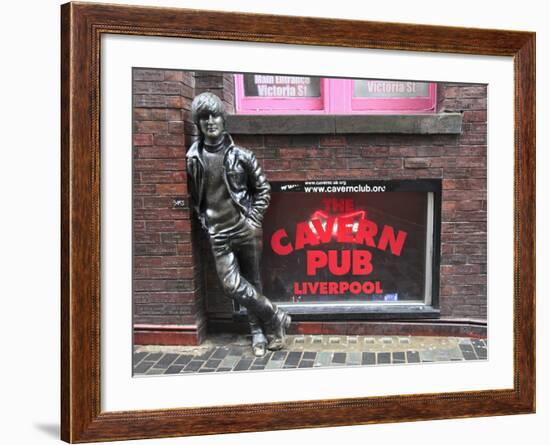 John Lennon Sculpture, Mathew Street, Liverpool, Merseyside, England, United Kingdom, Europe-Wendy Connett-Framed Photographic Print