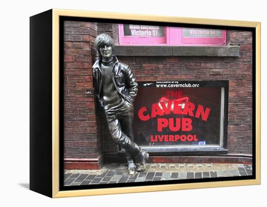 John Lennon Sculpture, Mathew Street, Liverpool, Merseyside, England, United Kingdom, Europe-Wendy Connett-Framed Premier Image Canvas