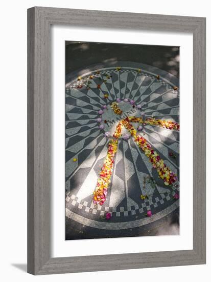 John Lennon Tribute in Strawberry Fields in Central Park, New York-null-Framed Photographic Print