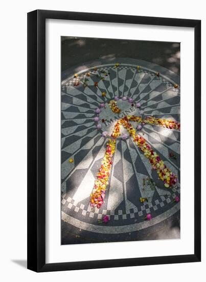 John Lennon Tribute in Strawberry Fields in Central Park, New York-null-Framed Photographic Print