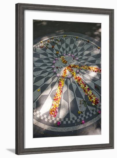 John Lennon Tribute in Strawberry Fields in Central Park, New York-null-Framed Photographic Print