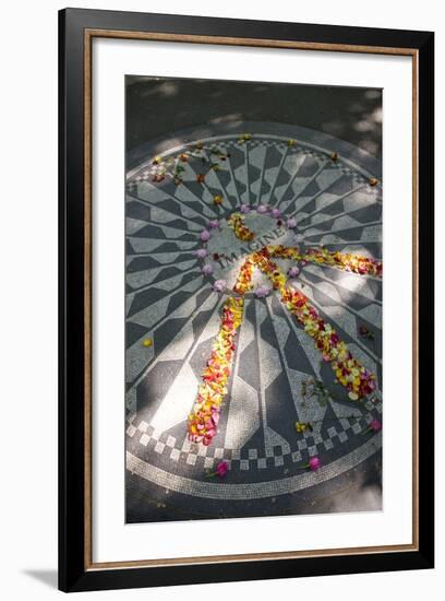 John Lennon Tribute in Strawberry Fields in Central Park, New York-null-Framed Photographic Print