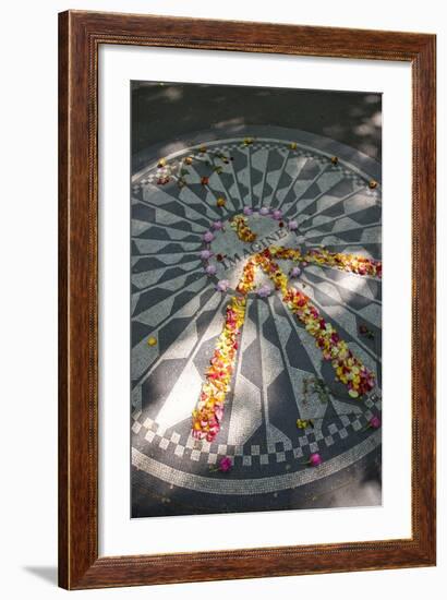 John Lennon Tribute in Strawberry Fields in Central Park, New York-null-Framed Photographic Print