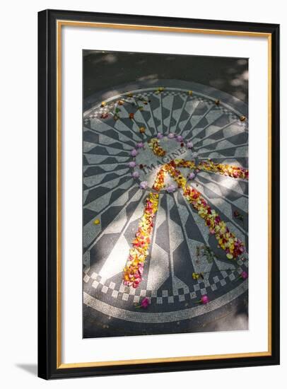 John Lennon Tribute in Strawberry Fields in Central Park, New York-null-Framed Photographic Print